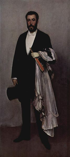 Arrangement in light pink and black, portrait of Theodore Duret